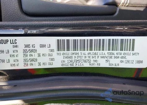 2015 Jeep Grand Cherokee Limited from USA, damaged, VIN 1C4RJFBM5FC706752